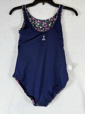 Gap Kids Girls 14/16 XXL Swimsuit One Piece Blue Floral Swim New NWT