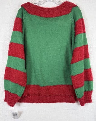 Ugly Christmas Sweater Womens XL Elf Bells Red Green Holiday 99 Jane Street New