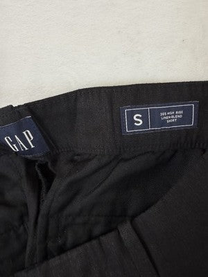 Gap 365 High Rise Linen Blend Shorts Small Women Black 5” New NWT
