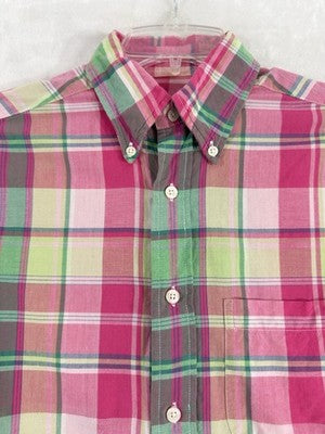 Brooks Brothers Original Polo Button Down Shirt Mens Small Plaid Long Sleeve