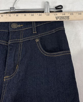 ModCloth Jeans 8 Karaoke Seamstress Buttoned Dark Blue Denim Skinny