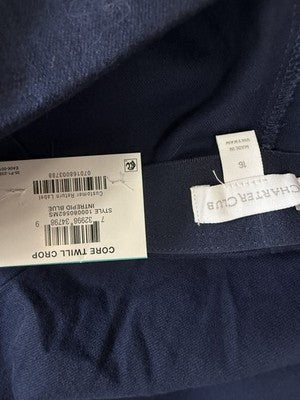 Charter Club Crop Pants 16 Blue Pull On Chelsea Skinny Leg Twill Womens New NWT