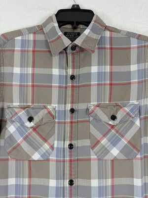 J Crew Flannel Shirt Mens Small Brown Plaid Long Sleeve Button Up Cotton