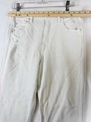 Amo Bella Jeans 30 Ivory White Oak Denim Raw Hem Womens