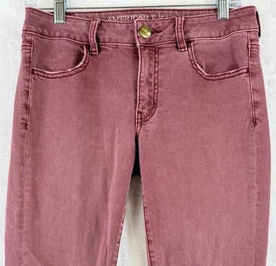 American Eagle Crop Jeggings Size 6 Jeans Pink Womens Denim Cropped