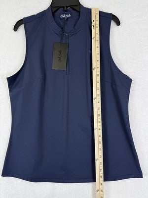 Bad Birdie Polo Womens Small Golf Sleeveless Navy Blue New NWT