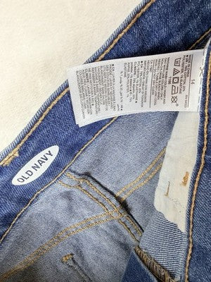 Old Navy Denim Shorts 14 Women Jeans Jean Roll Hem 3” Blue Mid Rise