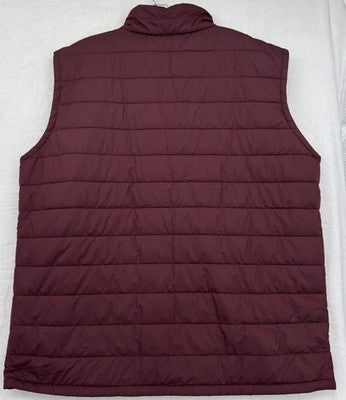 Timberland Puffer Vest XXL Mens Axis Peak Durable Water Repellent Burgundy New