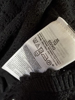Gap Linen Blend Pointelle Dress XL Womens Black