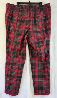 Lane Bryant Pants 20 Red Tartan Plaid Ankle Plus Size Womens
