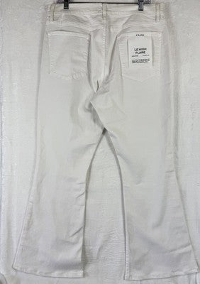 Frame Le High Flare 34 Jeans White Denim Womens New NWT