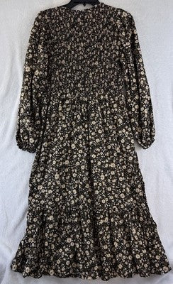 Old Navy Maxi Dress Medium Boho Brown Floral Womens