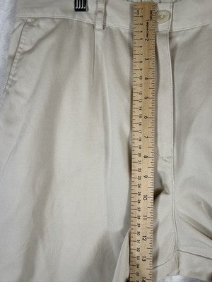 LL Bean Chino Pants Womens 16 Petite Original Fit Beige Khakis High Rise Cotton