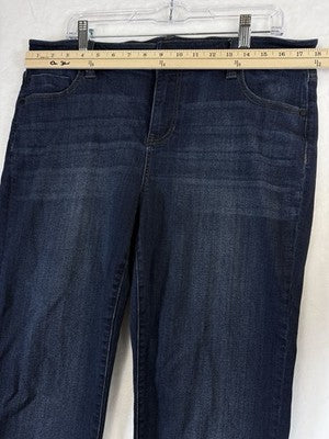 Liverpool Los Angeles Jeans 16W Charlie Crop Dark Blue Denim Wide Cuff Womens