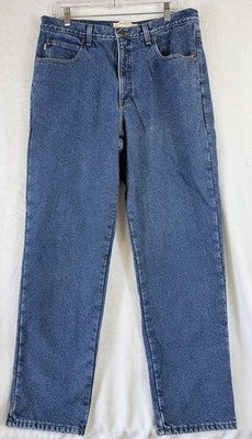 LL Bean Double L Fleece Lined Jeans 36x32 Mens Blue Classic Fit