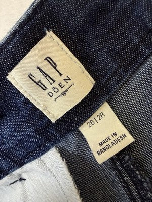 Gap × DÔEN High Rise Pleated Denim Trouser Shorts 26 2 Women Dark Blue New NWT