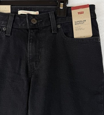 Levis Superlow Bootcut Jeans 28 Black 28x34 Womens Low Rise Boot Cut Levi’s New