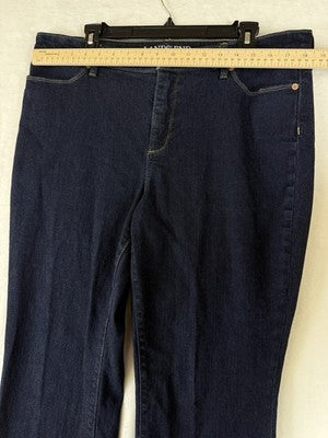 Lands End Jeans 16 Womens Bootcut Leg Fit 2 Dark Blue High Rise