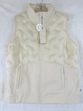 Calia Puffer Vest XL Ivory Womens Run Running Cold Dash Full Zip New NWT