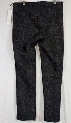Calvin Klein Ponte Pants Large Gray Pull On Animal Print Womens New NWT