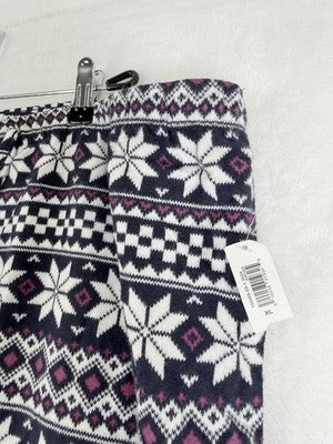 Love By Gap Pajama Pants XL Flannel Bottoms New Womens Pjs Fair Isle Blue NWT