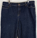 Talbots Slim Straight Ankle Jeans 16 Dark Blue Regina Wash Womens Denim