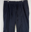 Talbots Easy Drawstring Pants 14W Navy Blue 100% Cotton Pull On Womens
