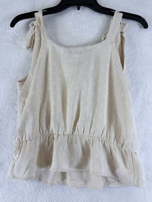 Paper Crane Top Medium Sleeveless Beige Womens Boho Cottagecore New NWT