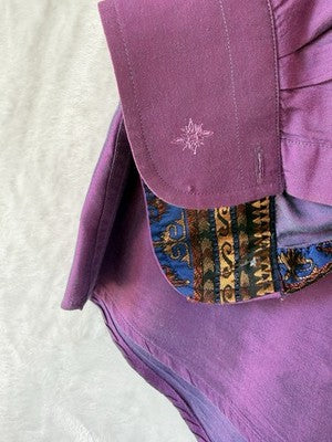 Robert Graham Shirt 2XL Long Sleeve Mens Purple Iridescent Button Up Flip Cuffs