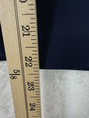 Lands End Starfish Crop Pants XL Navy Blue Knit Pull On Cotton Stretch Womens
