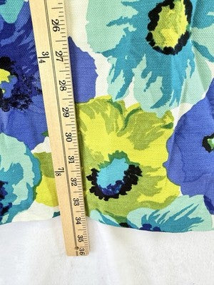 Ann Taylor Loft Dress 2 Womens Sleeveless Shift Blue Green Floral Print Short