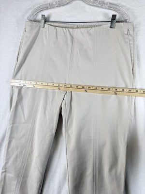 J Jill Essential Cotton Stretch Pants 16 Tan Beige Pull On Pockets Womens