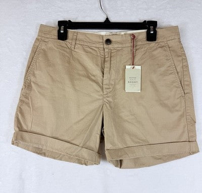 Club Monaco Baxter Shorts 31 Mens 6” Chino Khaki Tan Beige Slim New NWT