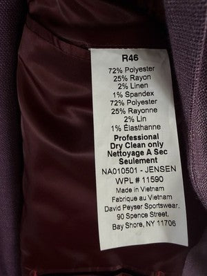 Nautica Modern Fit Sport Coat 46R Blazer Mens Linen Blend Mauve Pink Jacket