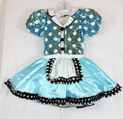 Weissman Dance Costume Child IC 7 8 Girls Soda Shop Rock Blue Dress Dancewear