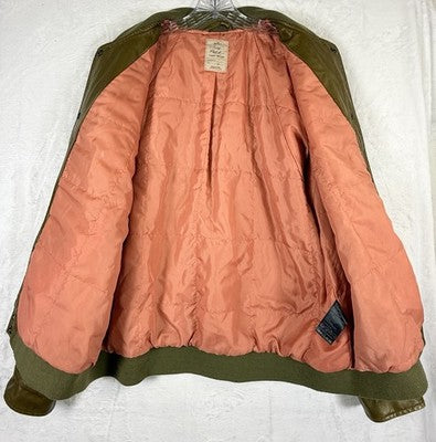 We The Free Vegan Leather Bomber Jacket Green Small Womens Free People