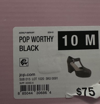 Mary Jane High Heels Womens 10 Black 4” Heel Emo Pop Goth Platform Shoes New