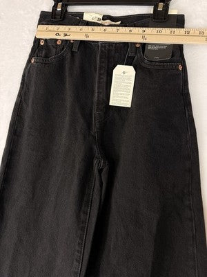 Levis Ribcage Wide Leg Jeans 23 Black High Rise Jeans 23x34 Levi’s New NWT