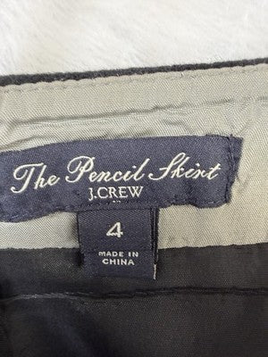 J Crew The Pencil Skirt 4 Black Wool Blend Womens