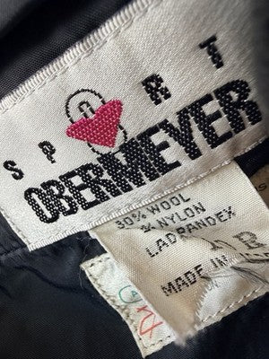 Obermeyer Ski Pants Women 10 Vintage High Waist Black Wool Blend Snow