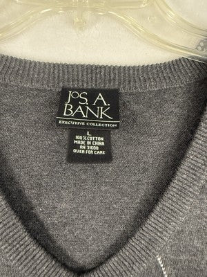 Jos A Bank Executive Collection Argyle Sweater Mens Large Gray Long Sleeve