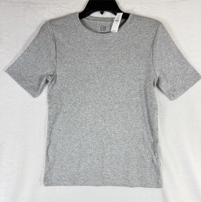 Gap Modern Tee Medium Womens Short Sleeve Gray Crew Neck Top T Shirt New