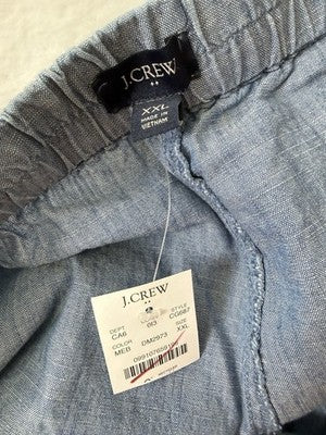 J Crew Shorts Women XXL Blue Chambray Pull On 100% Cotton New NWT