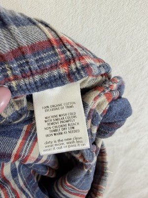 Toad And Co Large Mens Flannel Pajama Pants Shuteye Bottoms Red Plaid Gray Blue