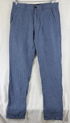 Banana Republic Aiden Pants 32x24 Blue Linen Cotton Chino Mens
