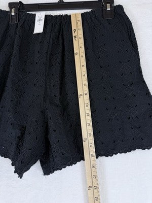 Gap Shorts Women Medium Tall Black Eyelet Pull On Lined Easy 5” New NWT