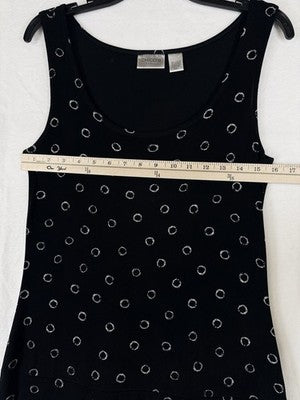 Chicos Travelers Size 1 Dress Black Sleeveless Womens Medium Shift A Line