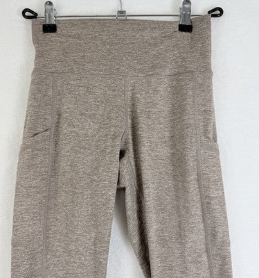 Aerie Leggings Small High Rise Beige Knit Pockets Chill Play Move