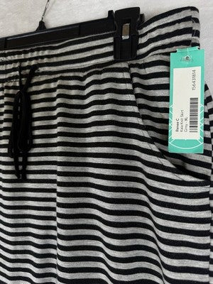 Stitch Fix XL Knit Skirt Renee C Blue Gray Black Striped Pull On Womens New NWT