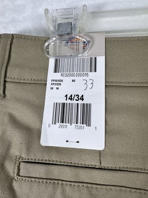 Dickies Relaxed Fit Work Pants Size 14 Tan Khaki Brown Cotton Stretch Womens NEW